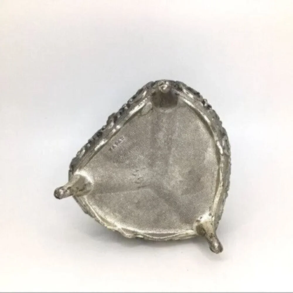 Vintage Japan Silver Heart Jewelry Box